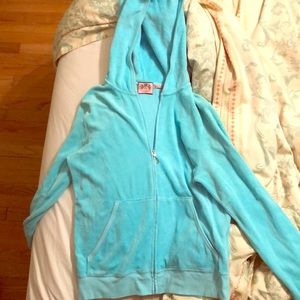 NWOT Original Juicy couture terrycloth blue zip up